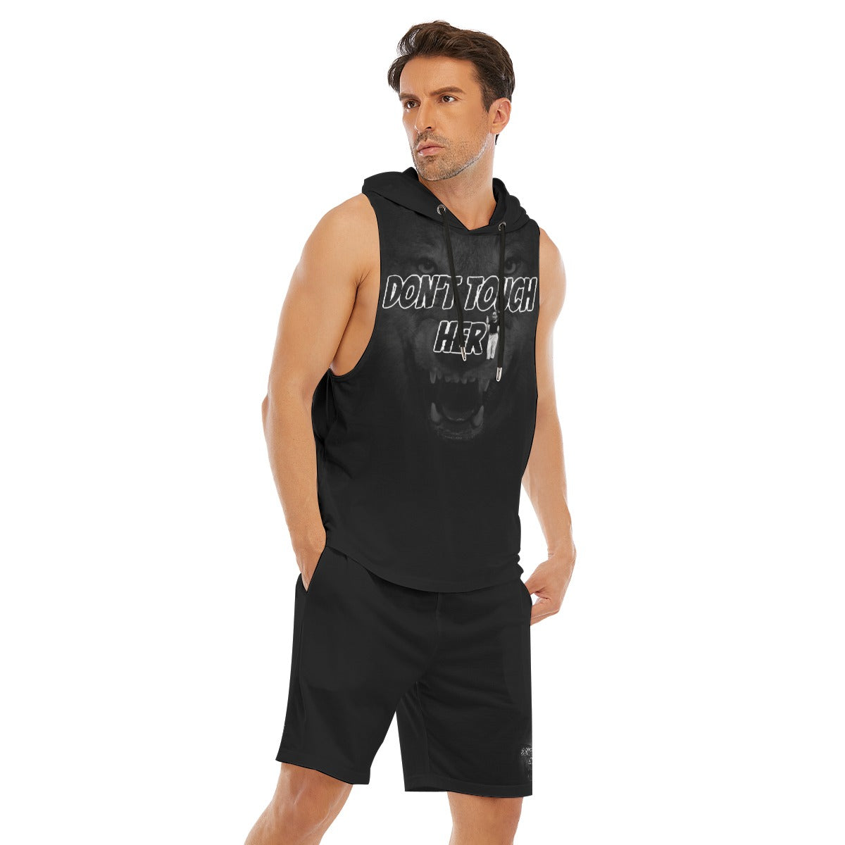 Don’t Touch Her: All-Over Print Men's Sleeveless Vest And Shorts Set