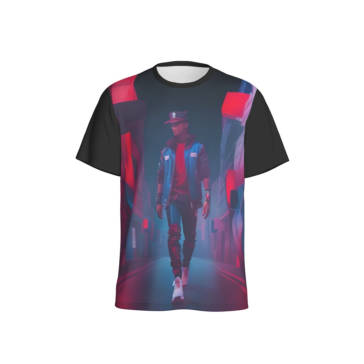 All-Over Print Men's O-Neck Sports T-Shirt