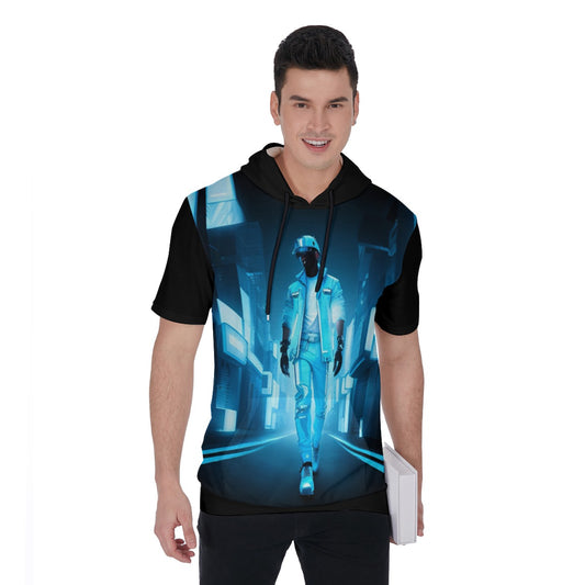 All-Over Print Men's Short Sleeve Hoodie T-Shirt