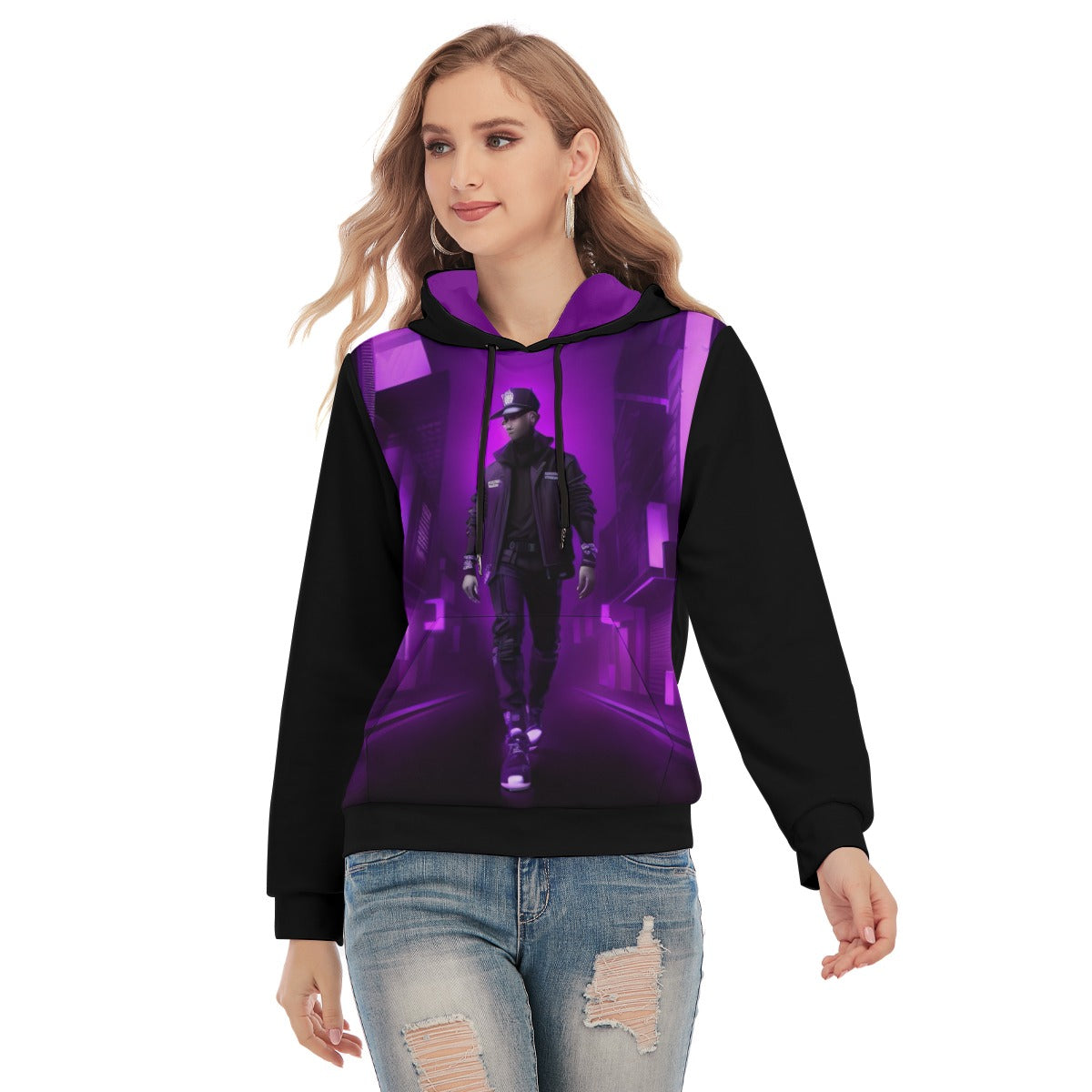 All-Over Print Women's Slim Pullover Hoodie