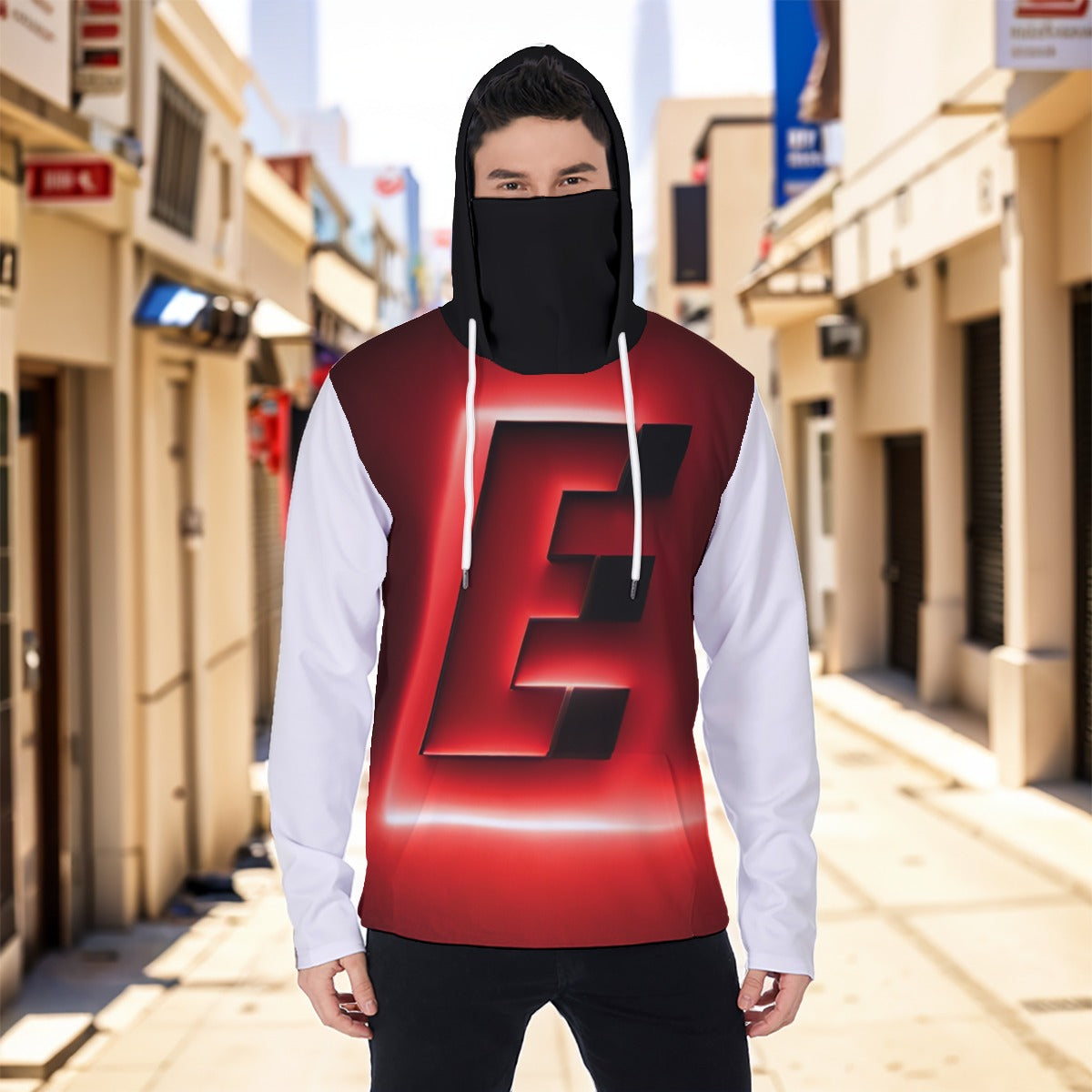 The Elite Experience: Eco-friendly All-Over Print Men's Masked Hoodie