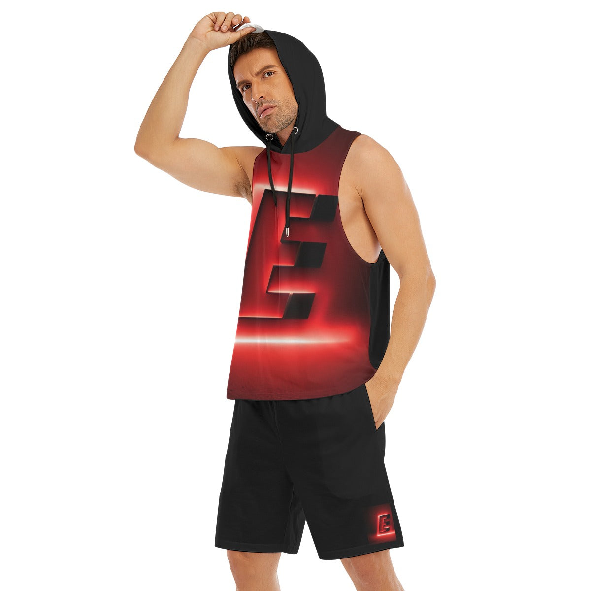 The Elite Experience
 Men's Sleeveless Vest And Shorts Set (Red)