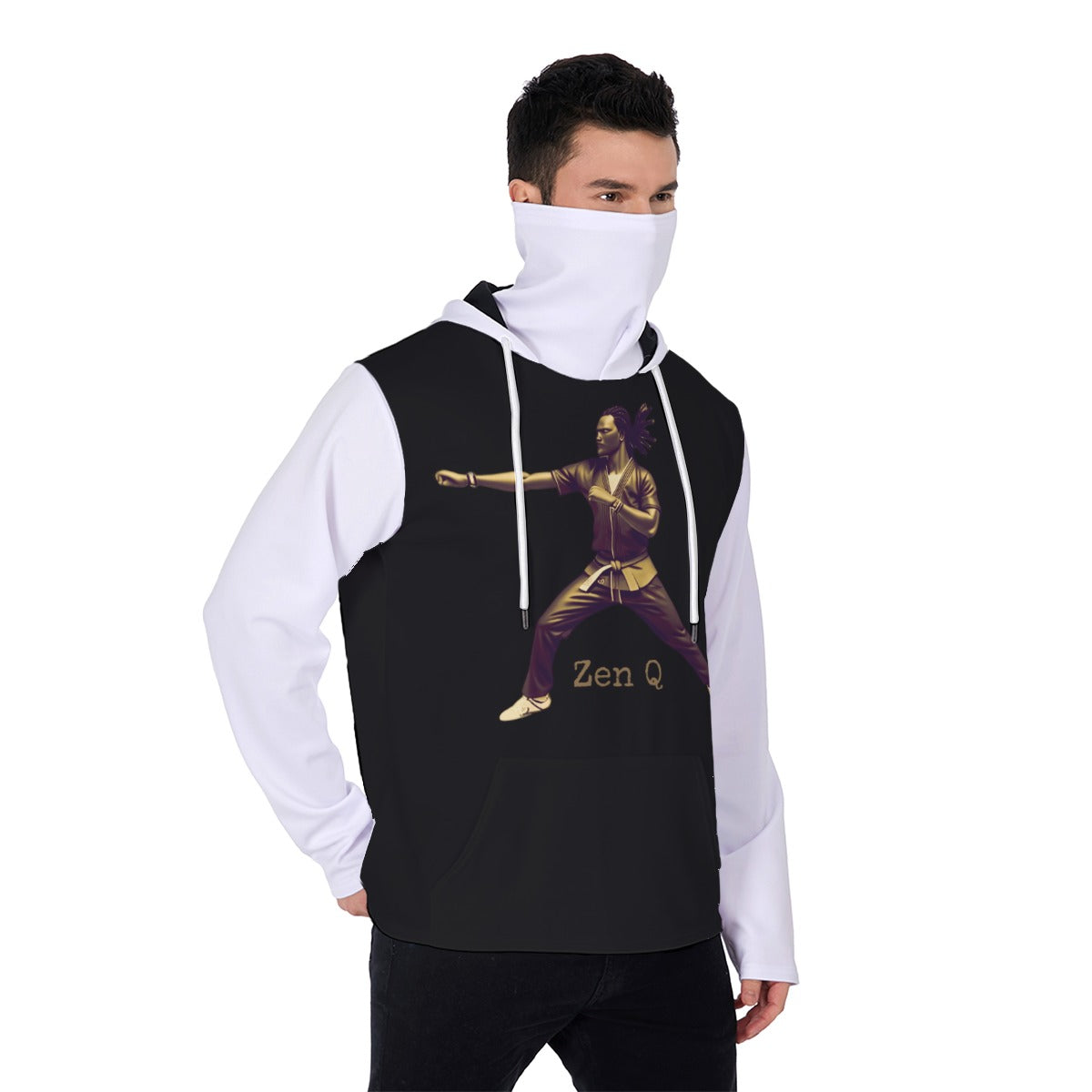 Zen Q
 Men's Heavy Fleece Hoodie With Mask