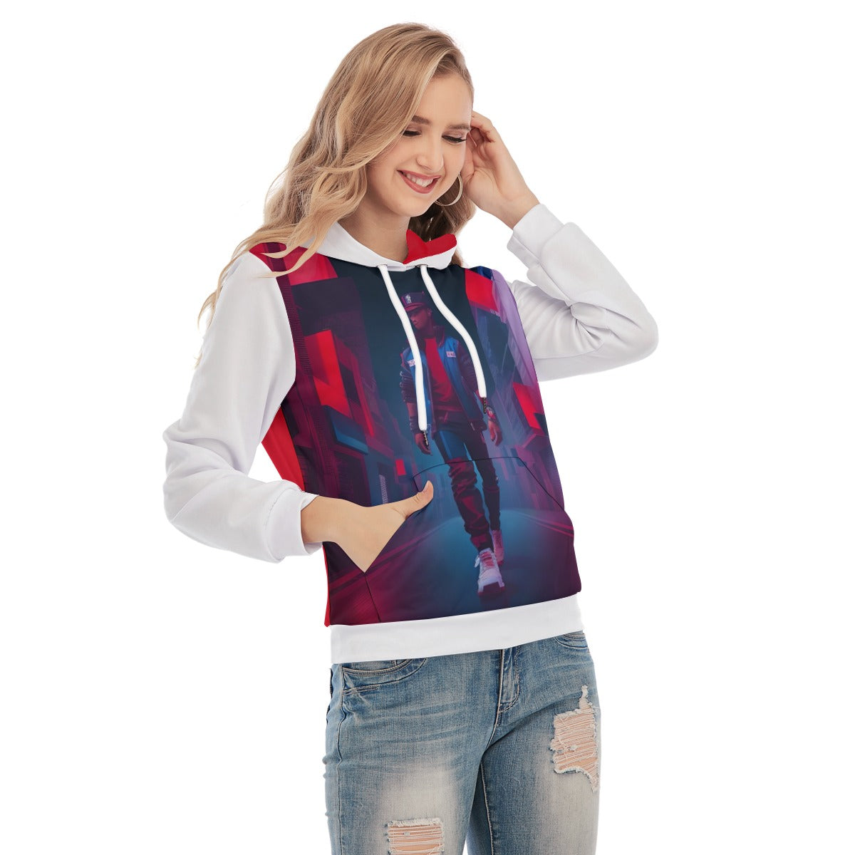 All-Over Print Women's Slim Pullover Hoodie