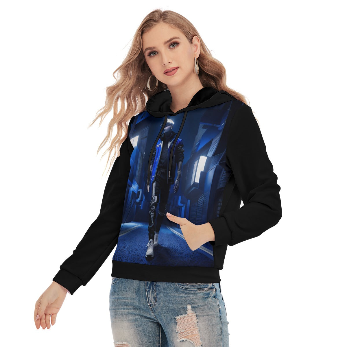 All-Over Print Women's Slim Pullover Hoodie