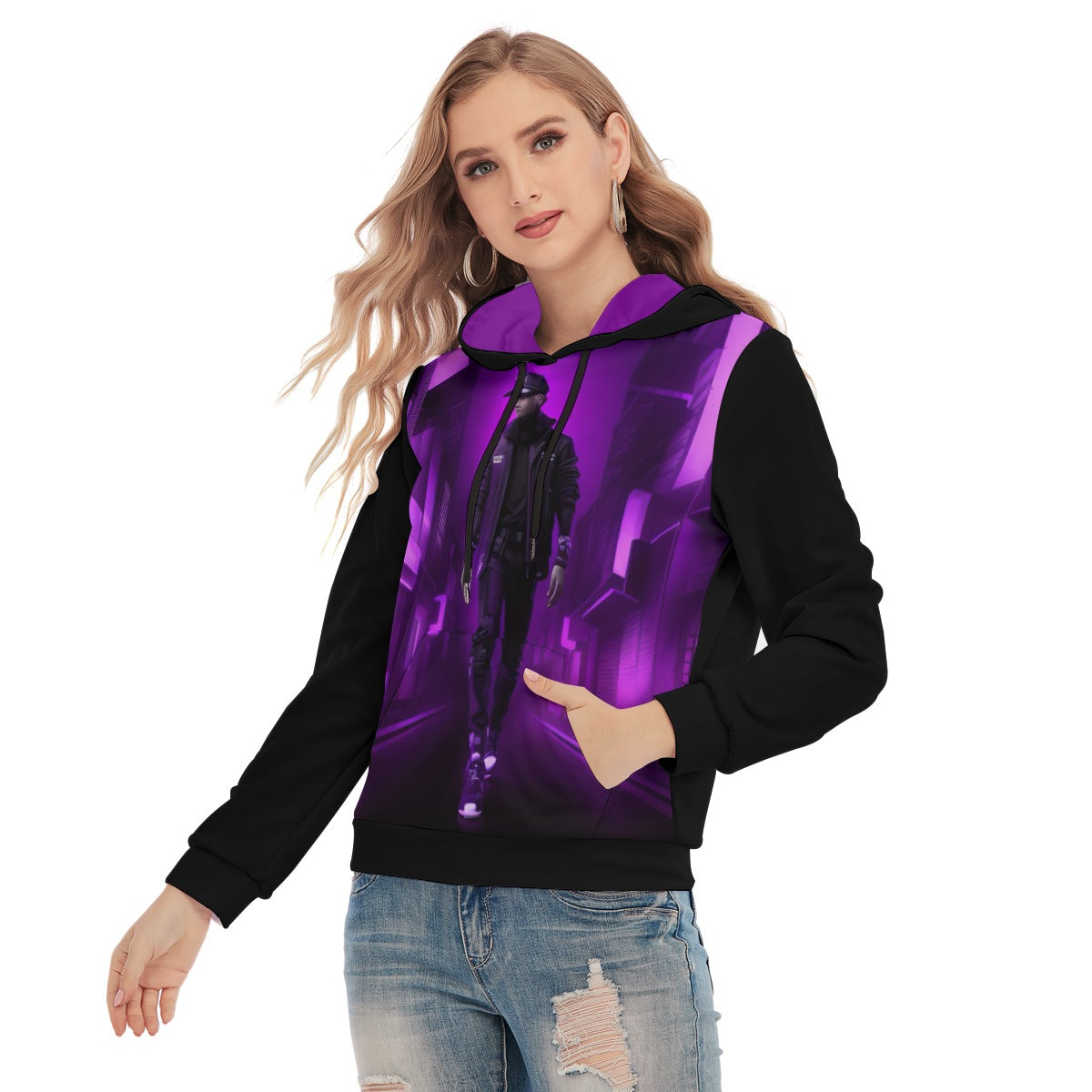 All-Over Print Women's Slim Pullover Hoodie