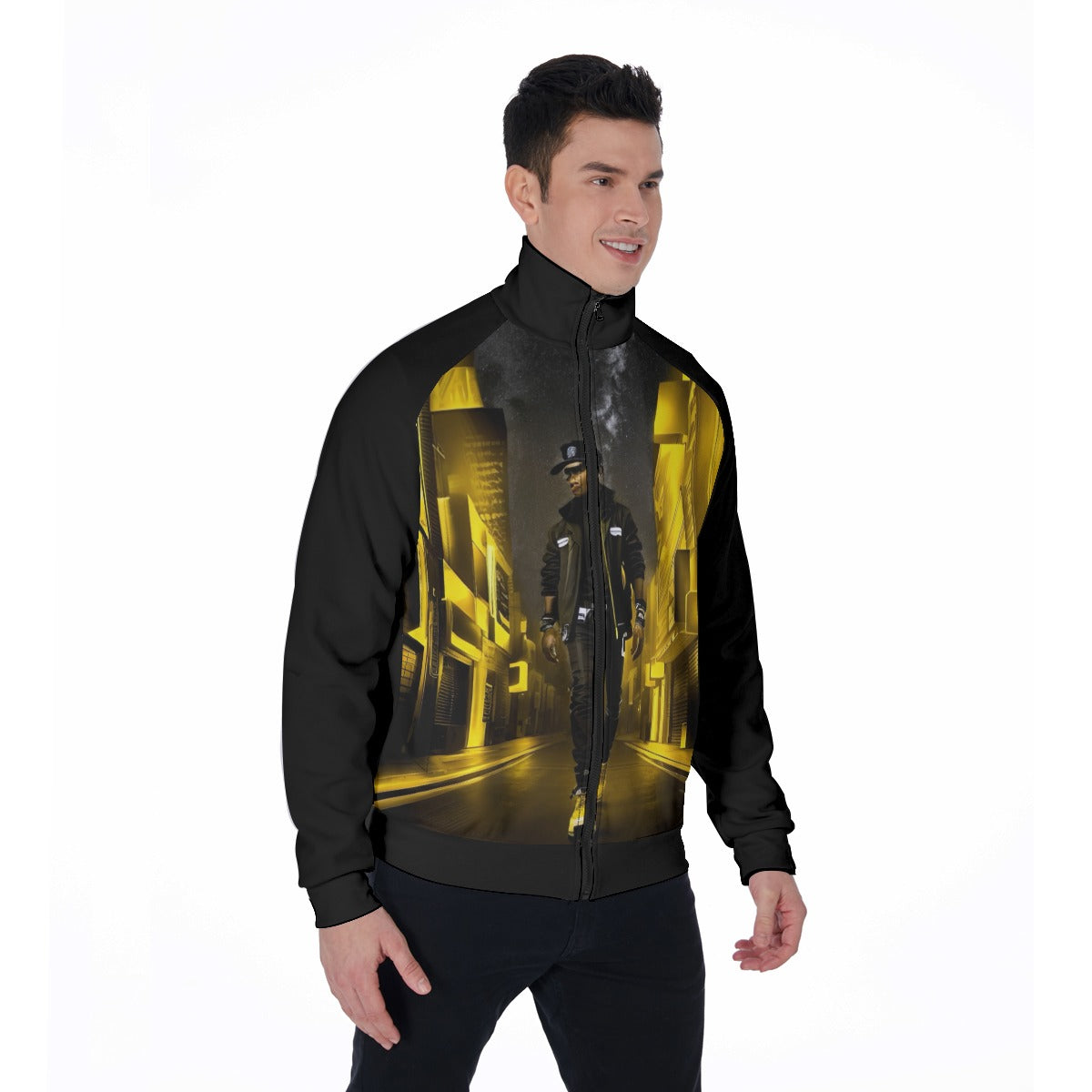 All-Over Print Men's Stand Collar Jacket