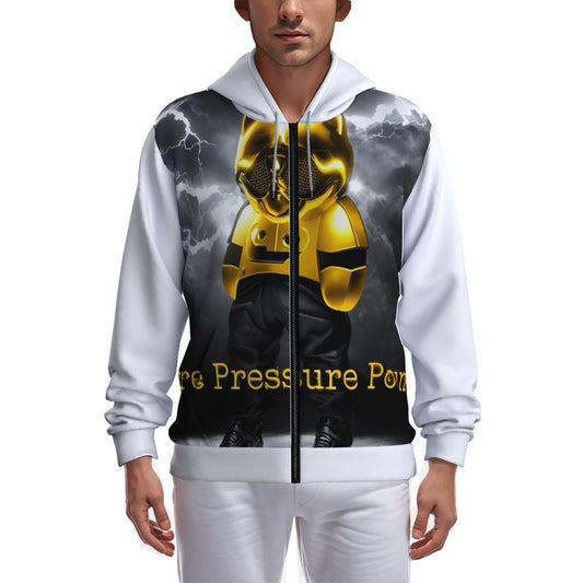 All-Over Print Zip Up Hoodie With Pocket