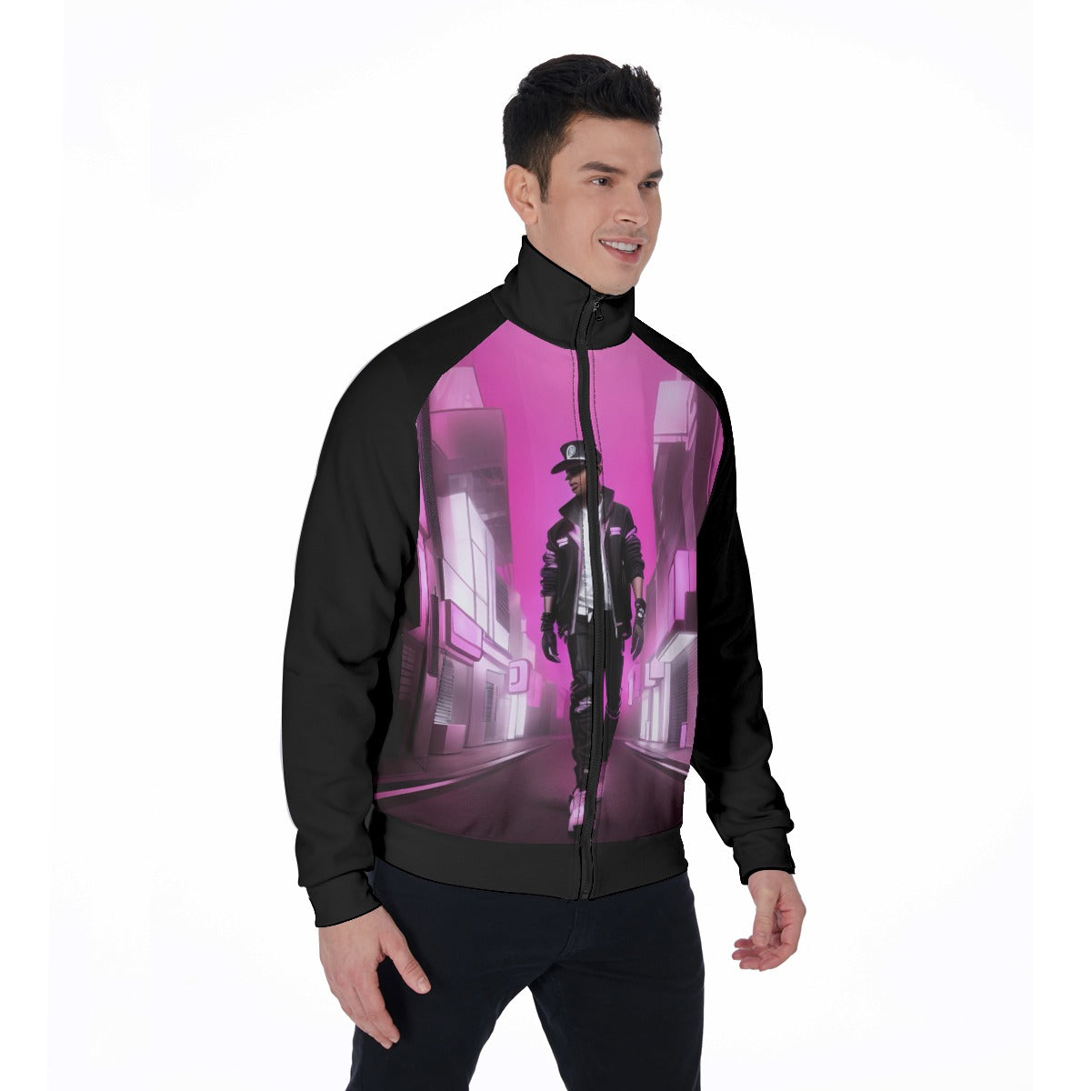 All-Over Print Men's Stand Collar Jacket