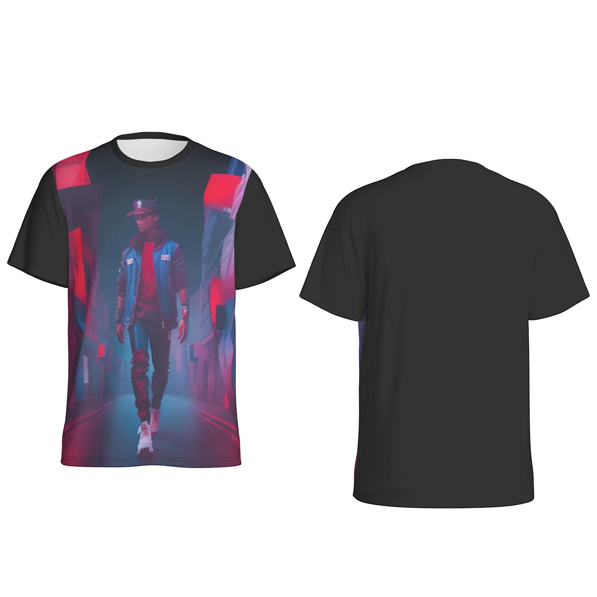 All-Over Print Men's O-Neck Sports T-Shirt