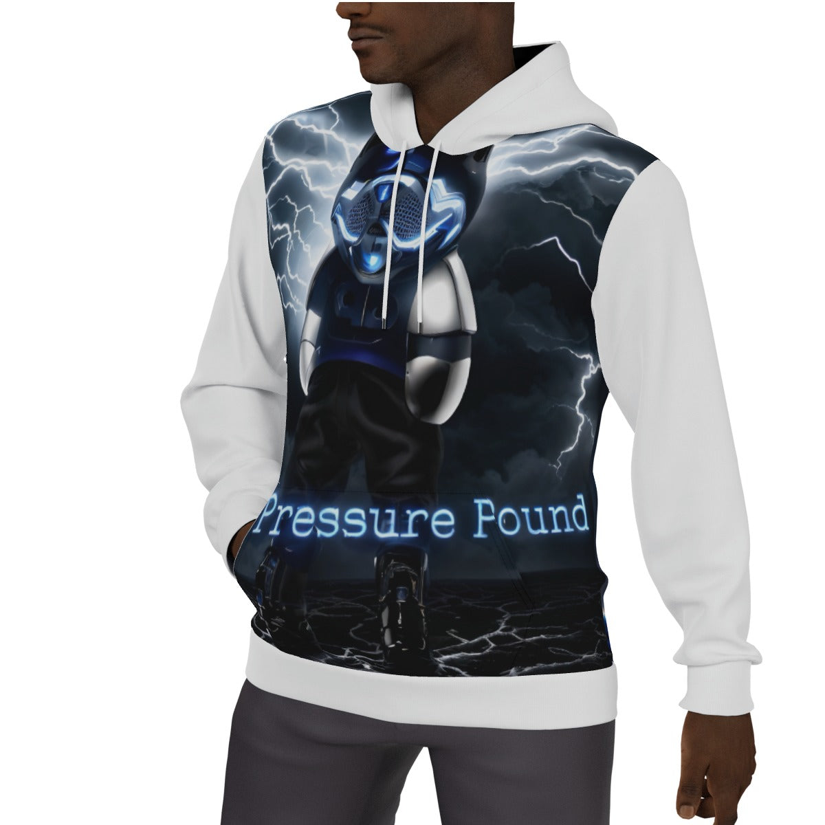 Pure Pressure Pound  Men's Thicken Pullover Hoodie (Royal)