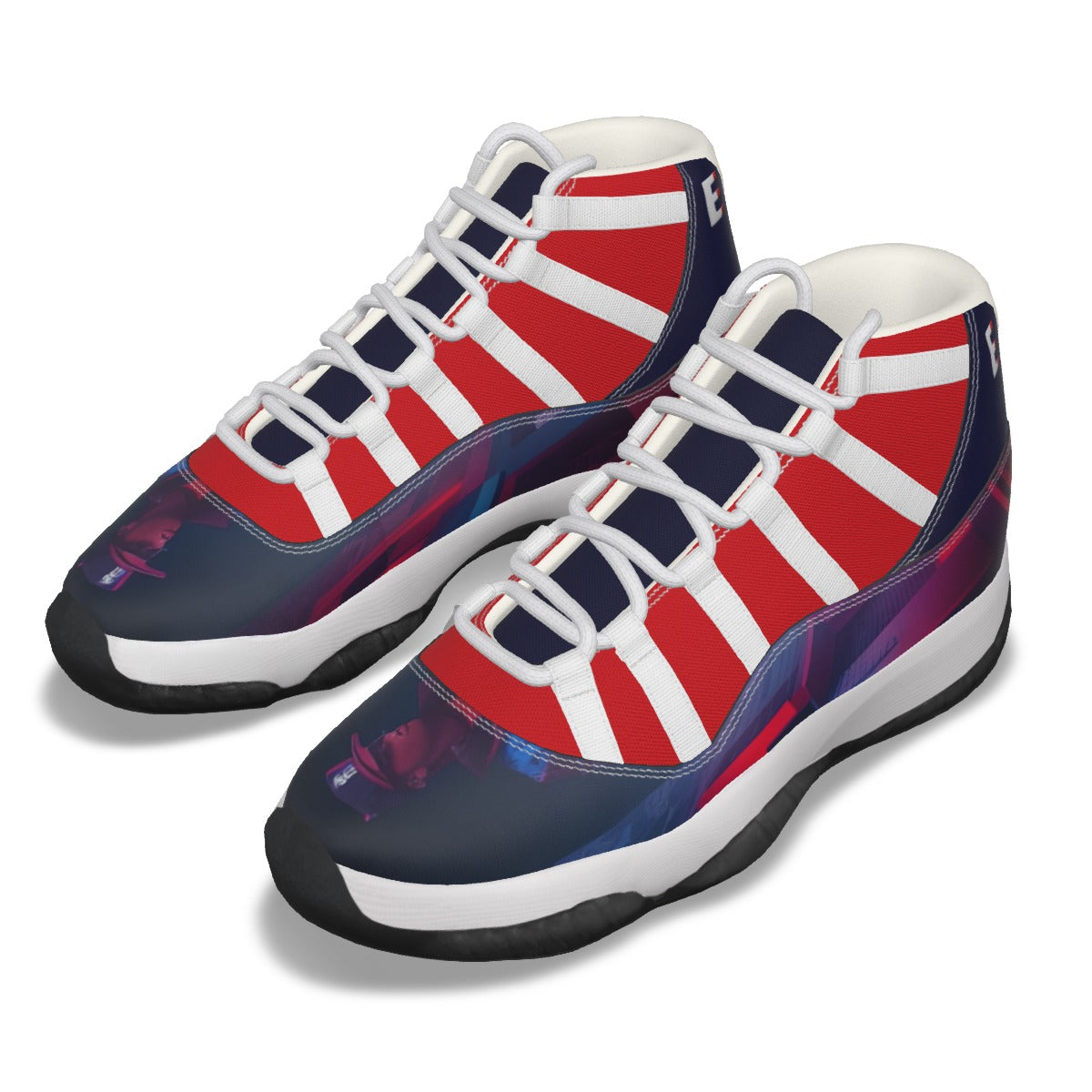 The Elite Experience: Men's High Top Basketball Shoes (Red / White / Blue)