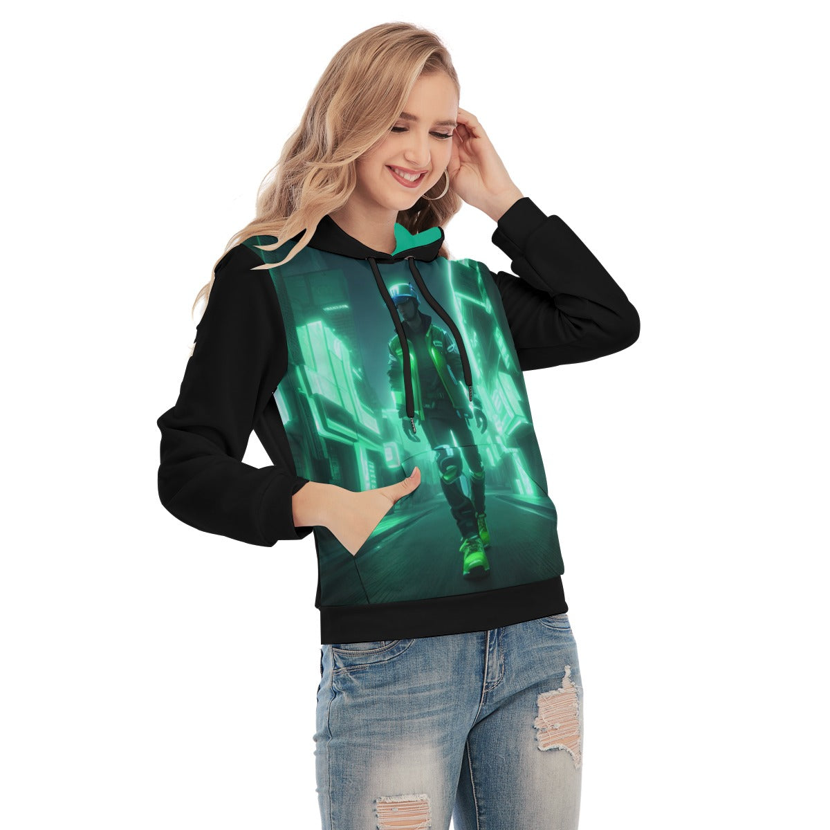 All-Over Print Women's Slim Pullover Hoodie