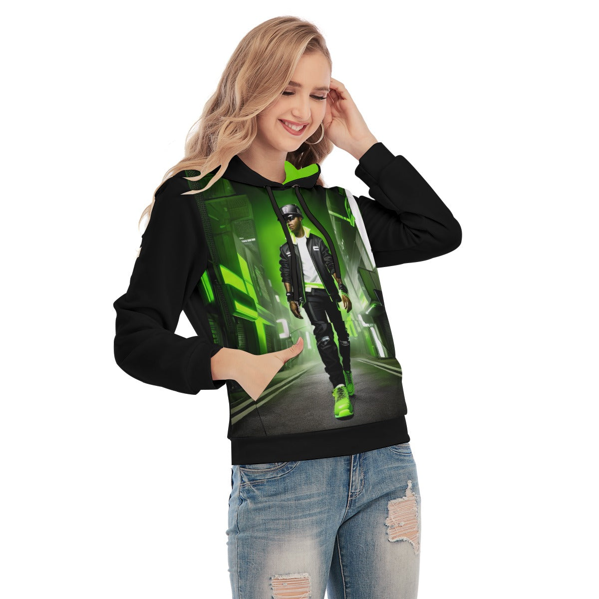 All-Over Print Women's Slim Pullover Hoodie