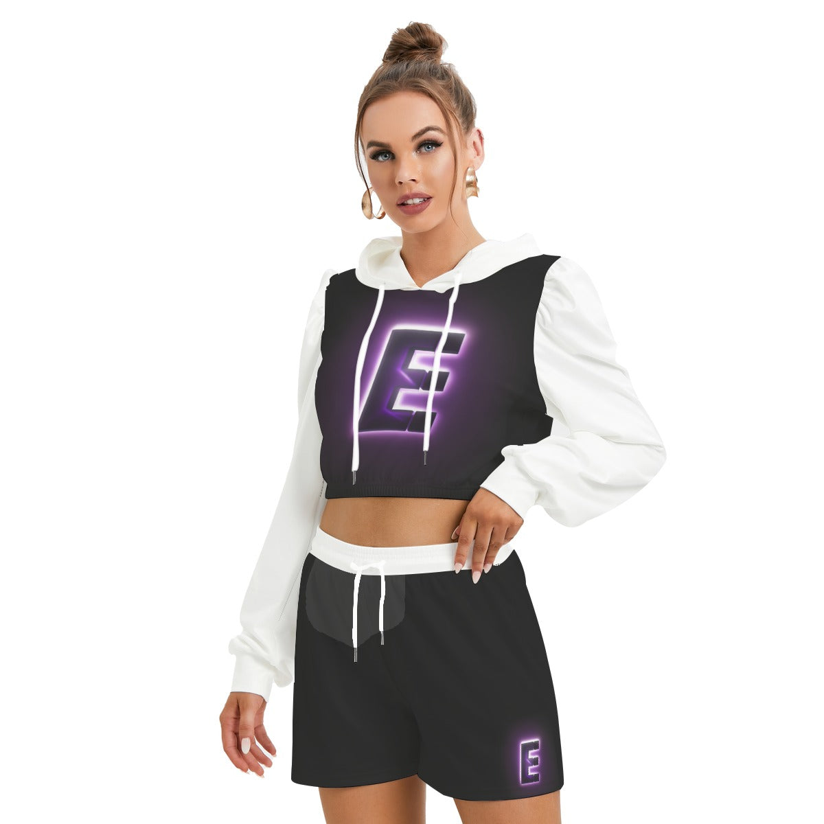 The Elite Experience
 Women's Mirco Fleece Hoodie And Shorts Set (Purple)