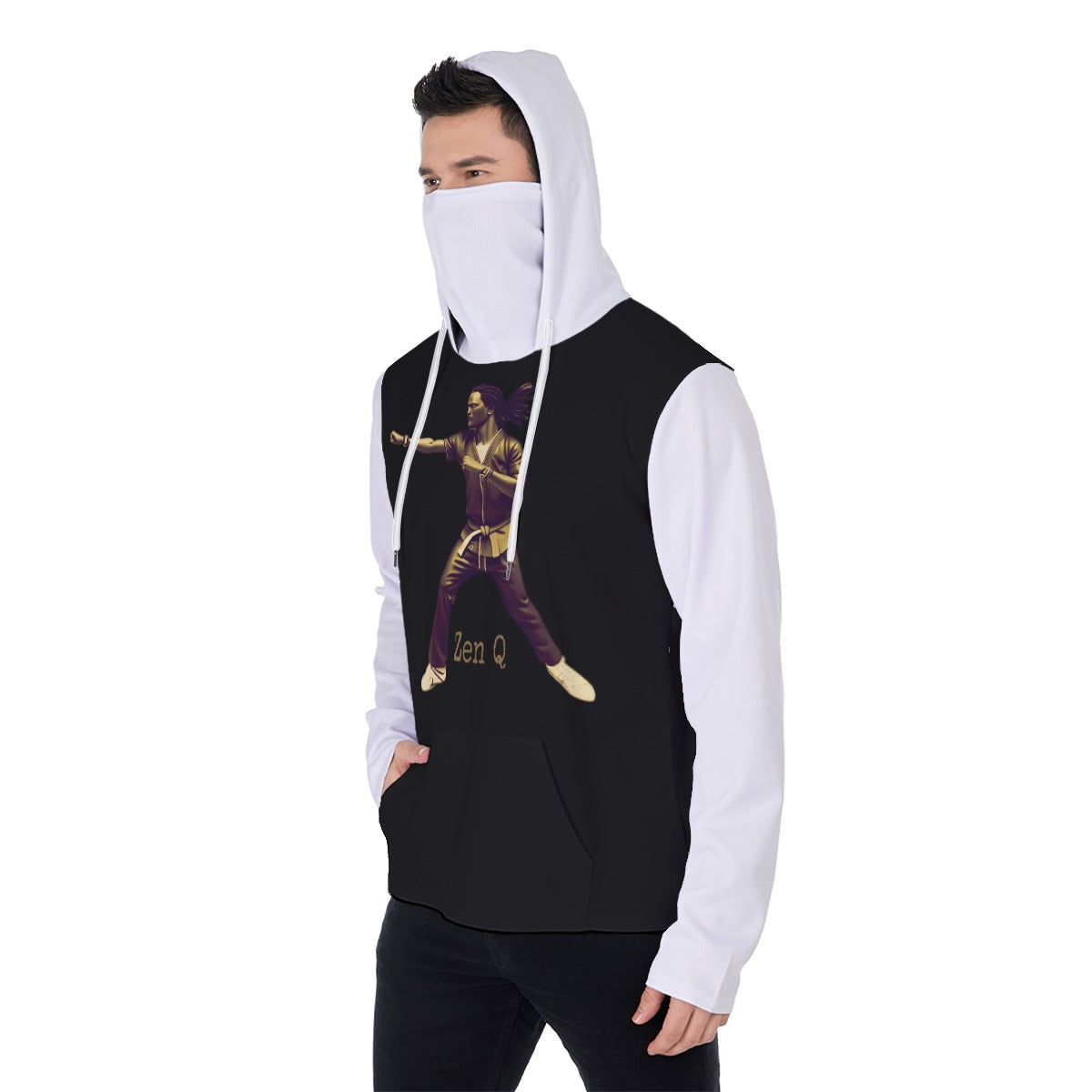 Zen Q
 Men's Heavy Fleece Hoodie With Mask