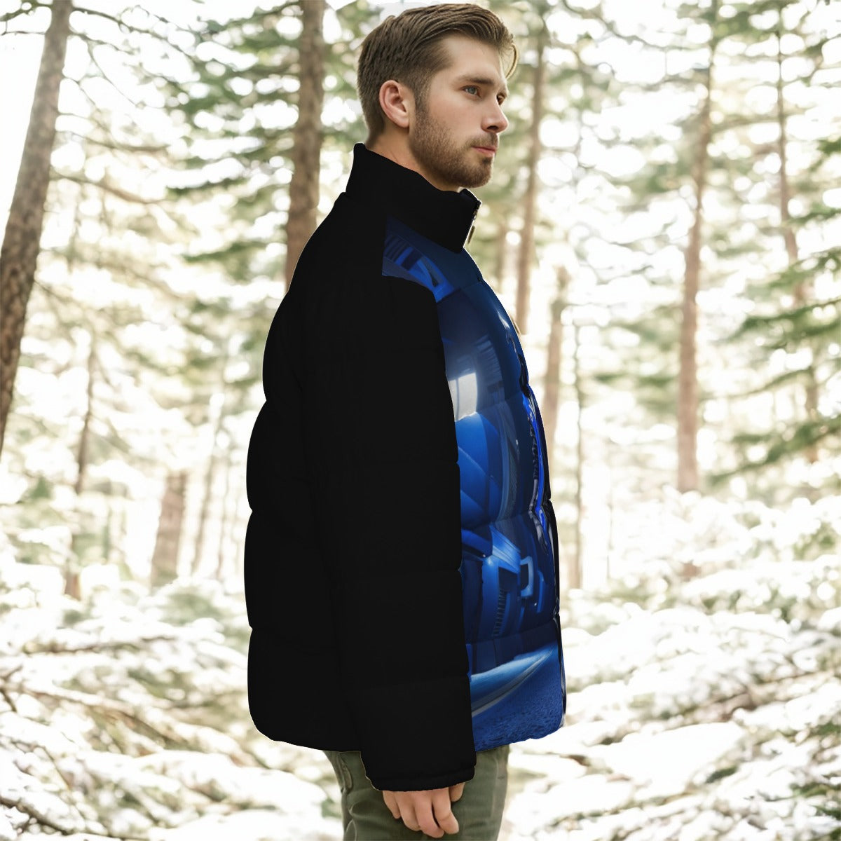 All-Over Print Unisex Stand-up Collar Down Jacket