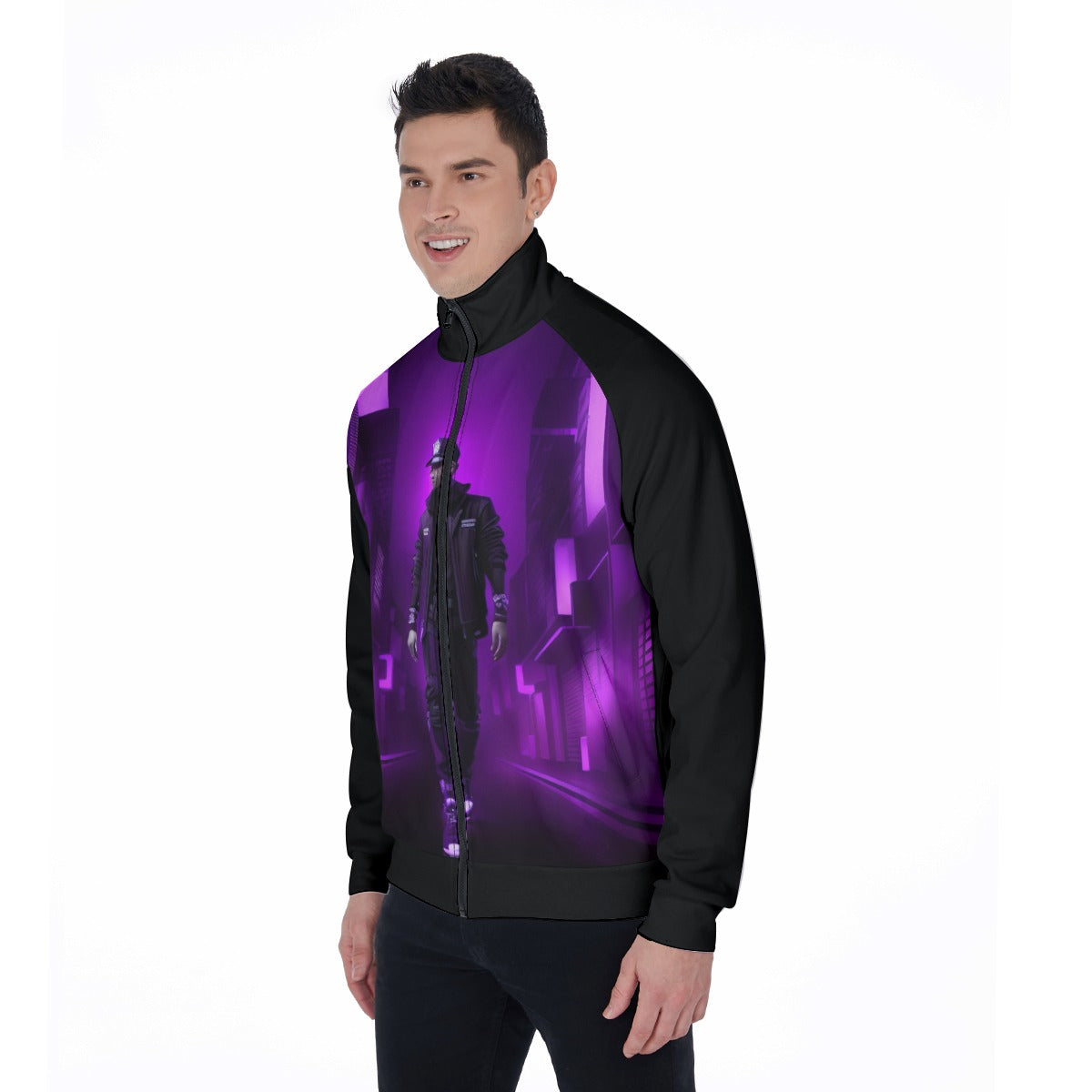 All-Over Print Men's Stand Collar Jacket