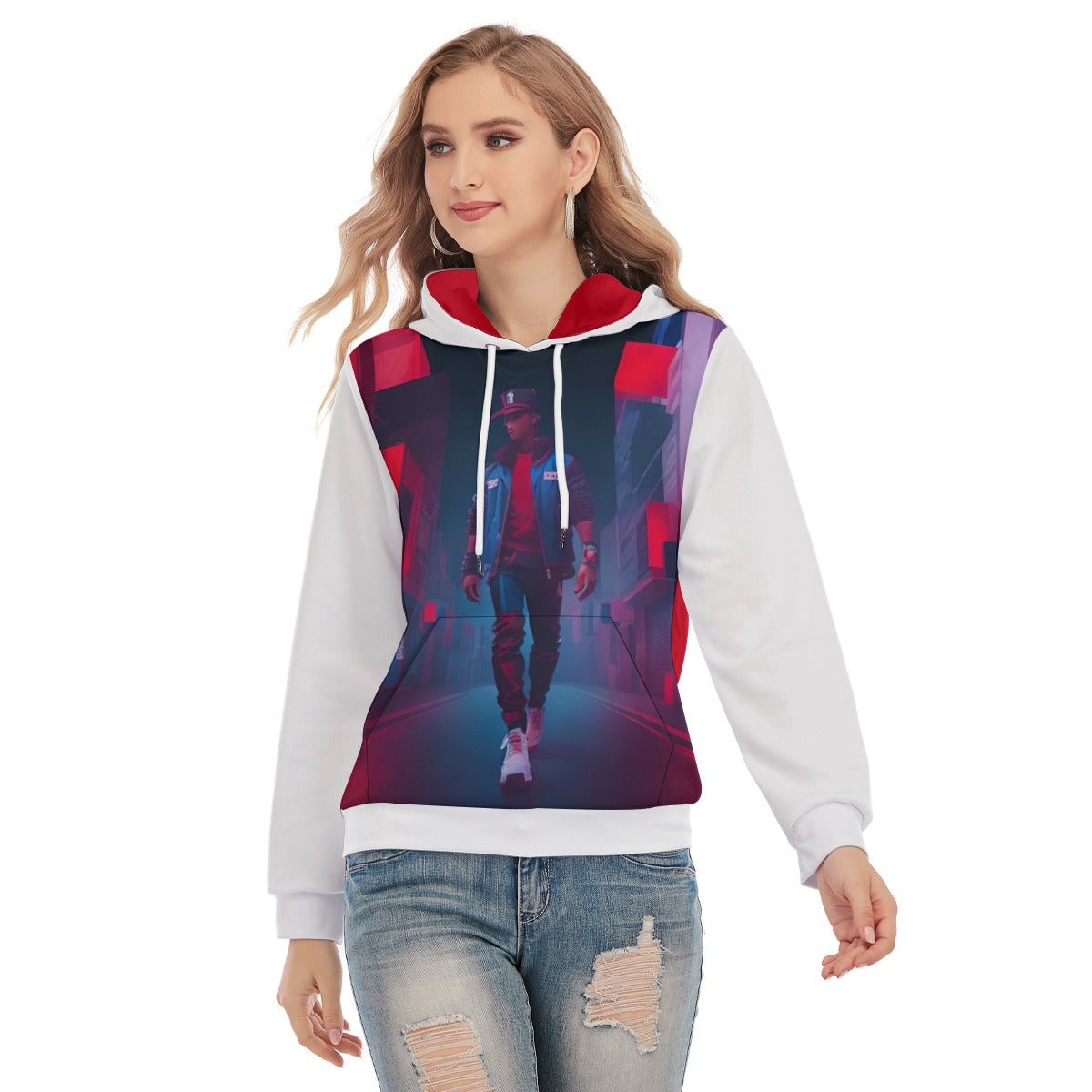 All-Over Print Women's Slim Pullover Hoodie