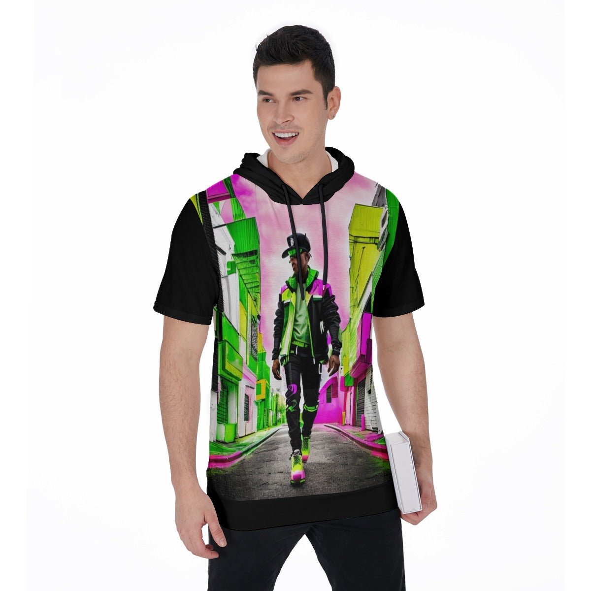 All-Over Print Men's Short Sleeve Hoodie T-Shirt