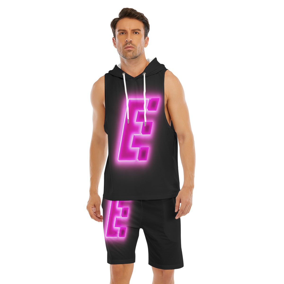 The Elite Experience
 Men's Sleeveless Vest And Shorts Set (pink)