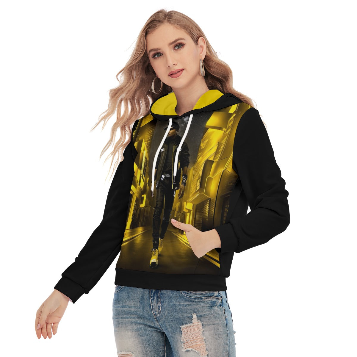 All-Over Print Women's Slim Pullover Hoodie