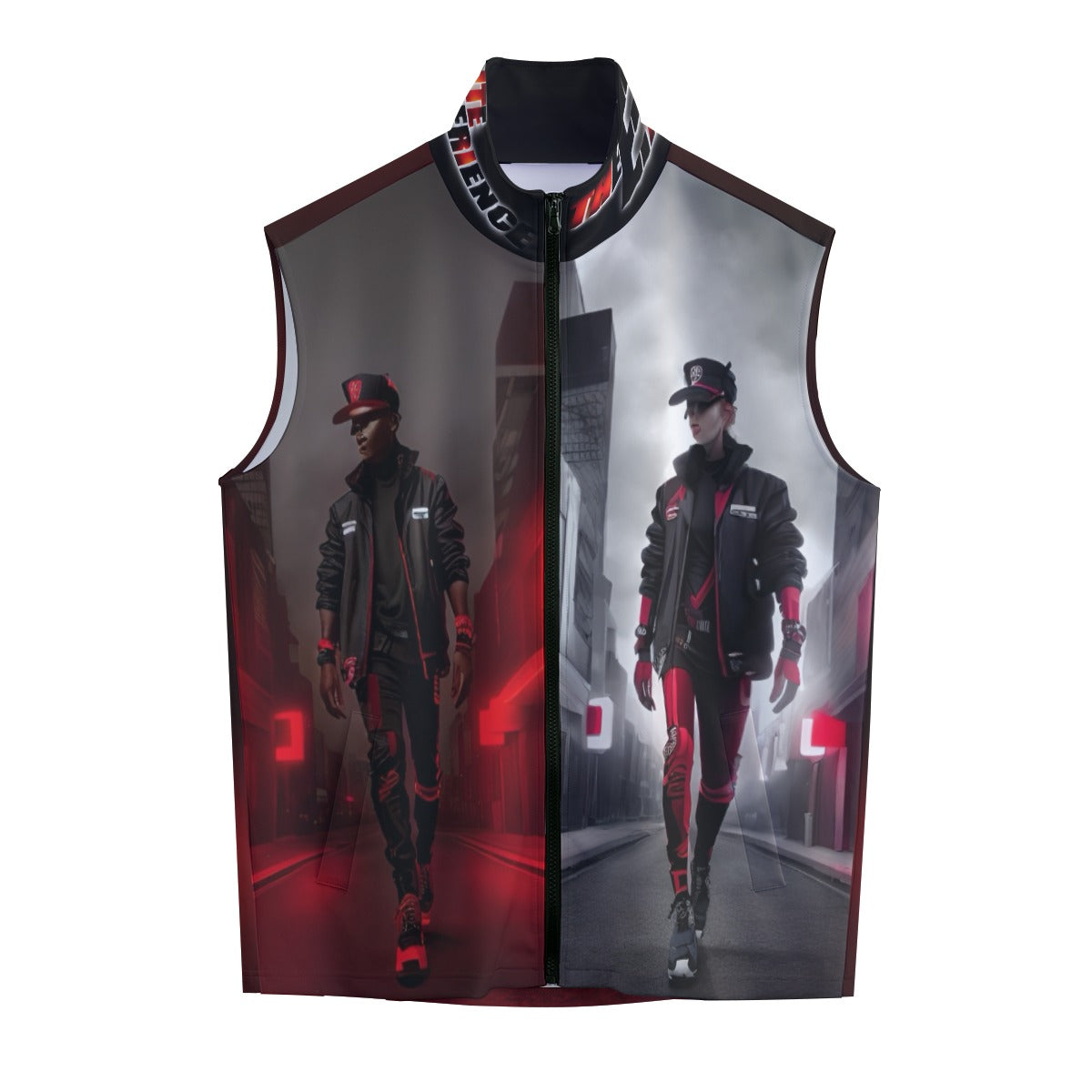 All-Over Print Men's Stand-up Collar Vest