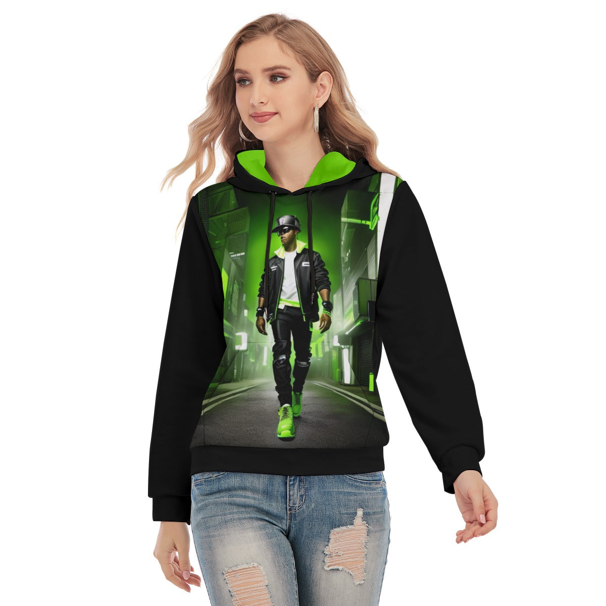 All-Over Print Women's Slim Pullover Hoodie