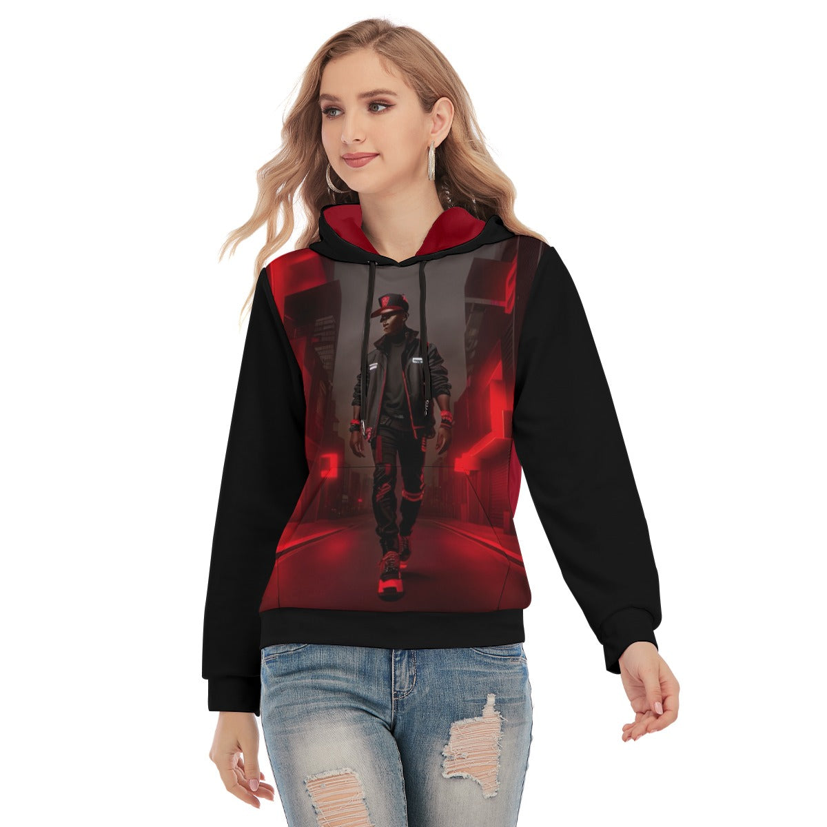 All-Over Print Women's Slim Pullover Hoodie