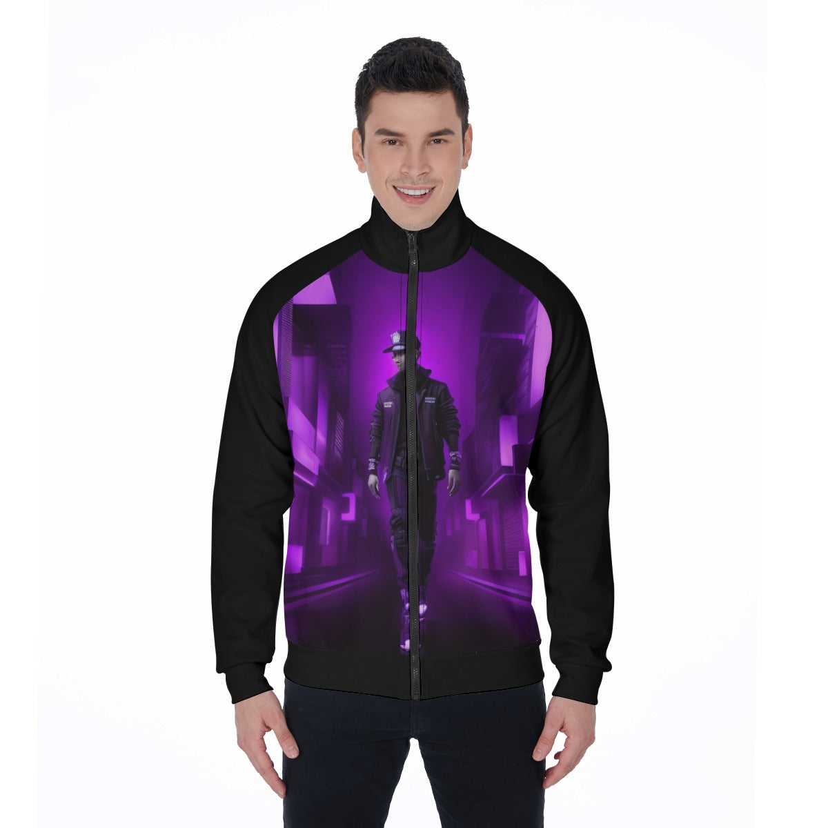 All-Over Print Men's Stand Collar Jacket