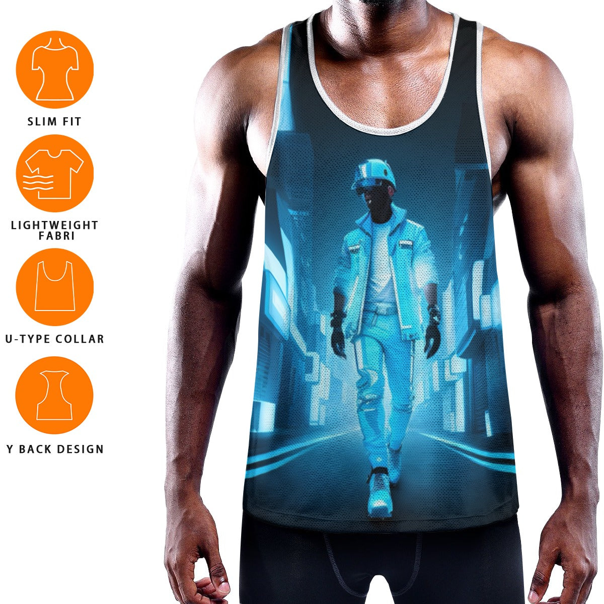 All-Over Print Men's Slim Y-Back Muscle Tank Top