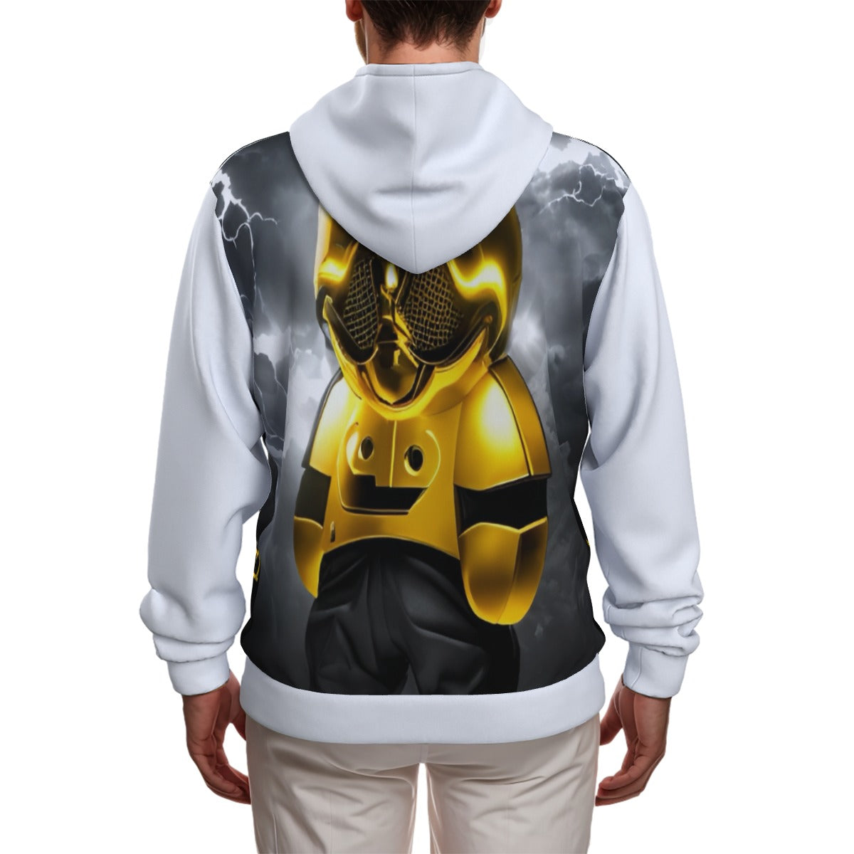 All-Over Print Zip Up Hoodie With Pocket