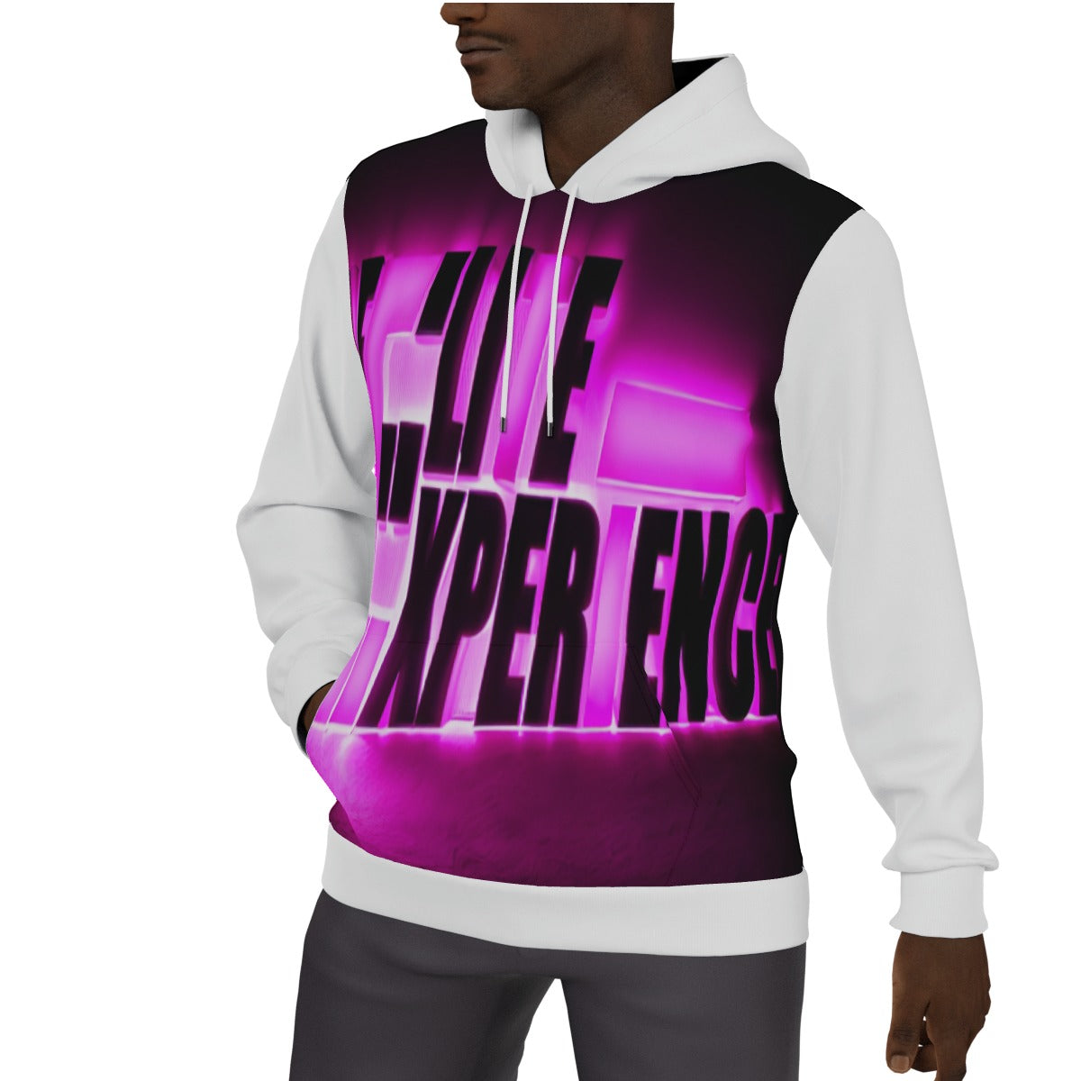 The Elite Experience
 Men's Thicken Pullover Hoodie (pink Words)