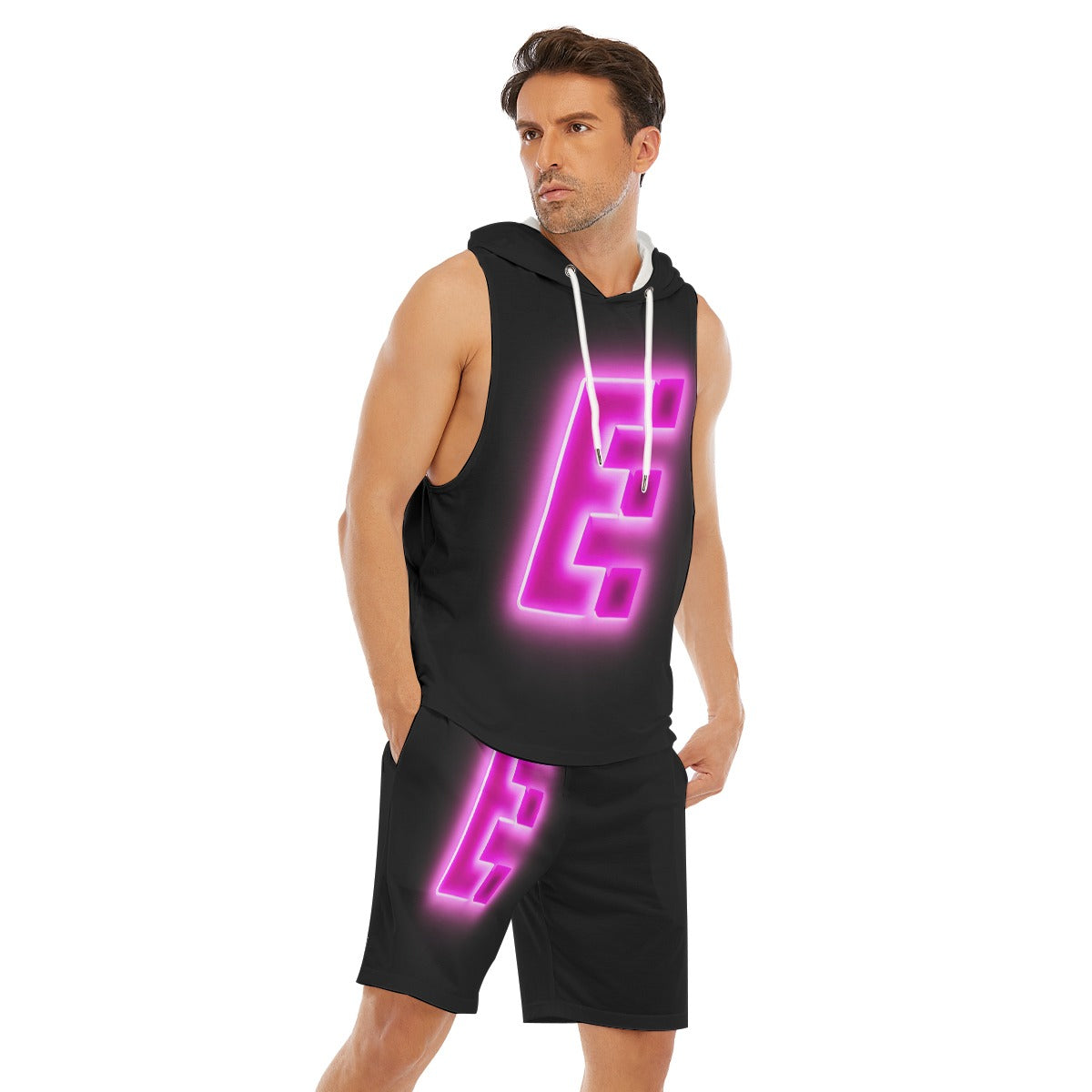 The Elite Experience
 Men's Sleeveless Vest And Shorts Set (pink)