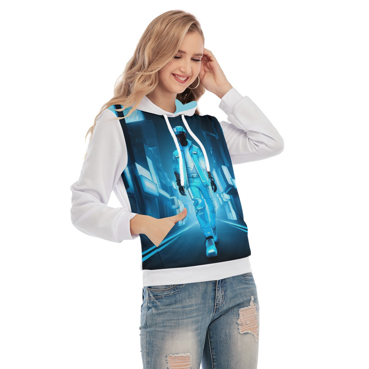 All-Over Print Women's Slim Pullover Hoodie