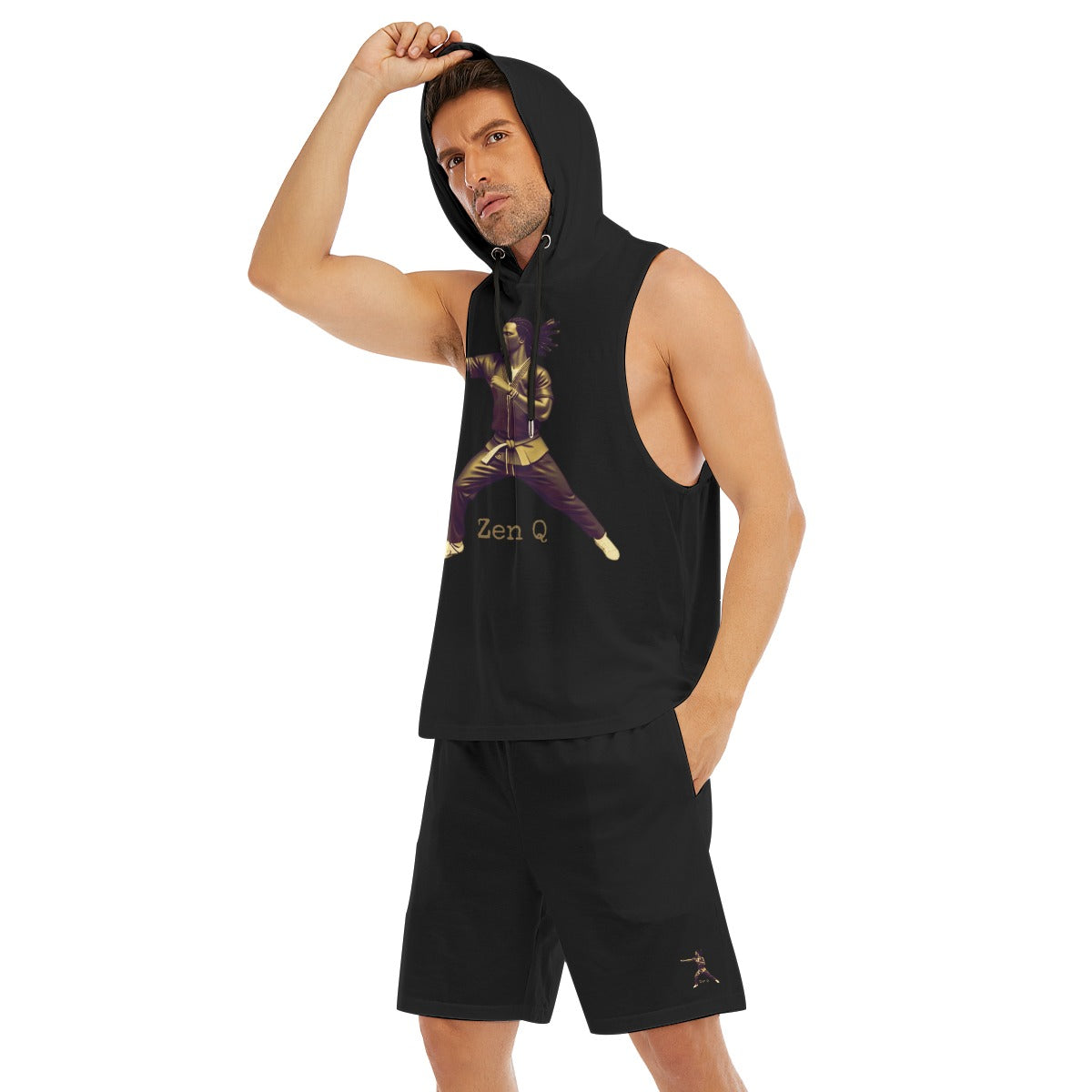 Zen Q
 Men's Sleeveless Vest And Shorts Set