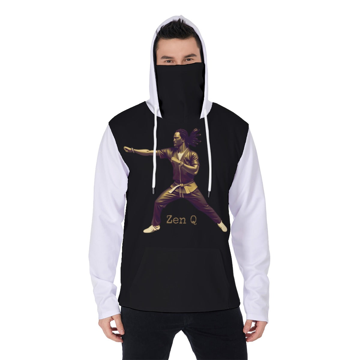 Zen Q
 Men's Pullover Hoodie With Mask