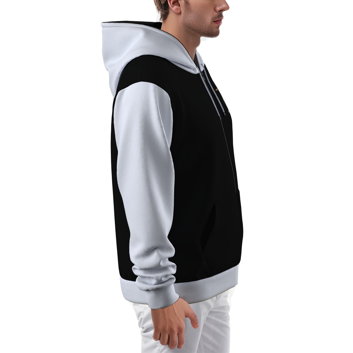 All-Over Print Zip Up Hoodie With Pocket