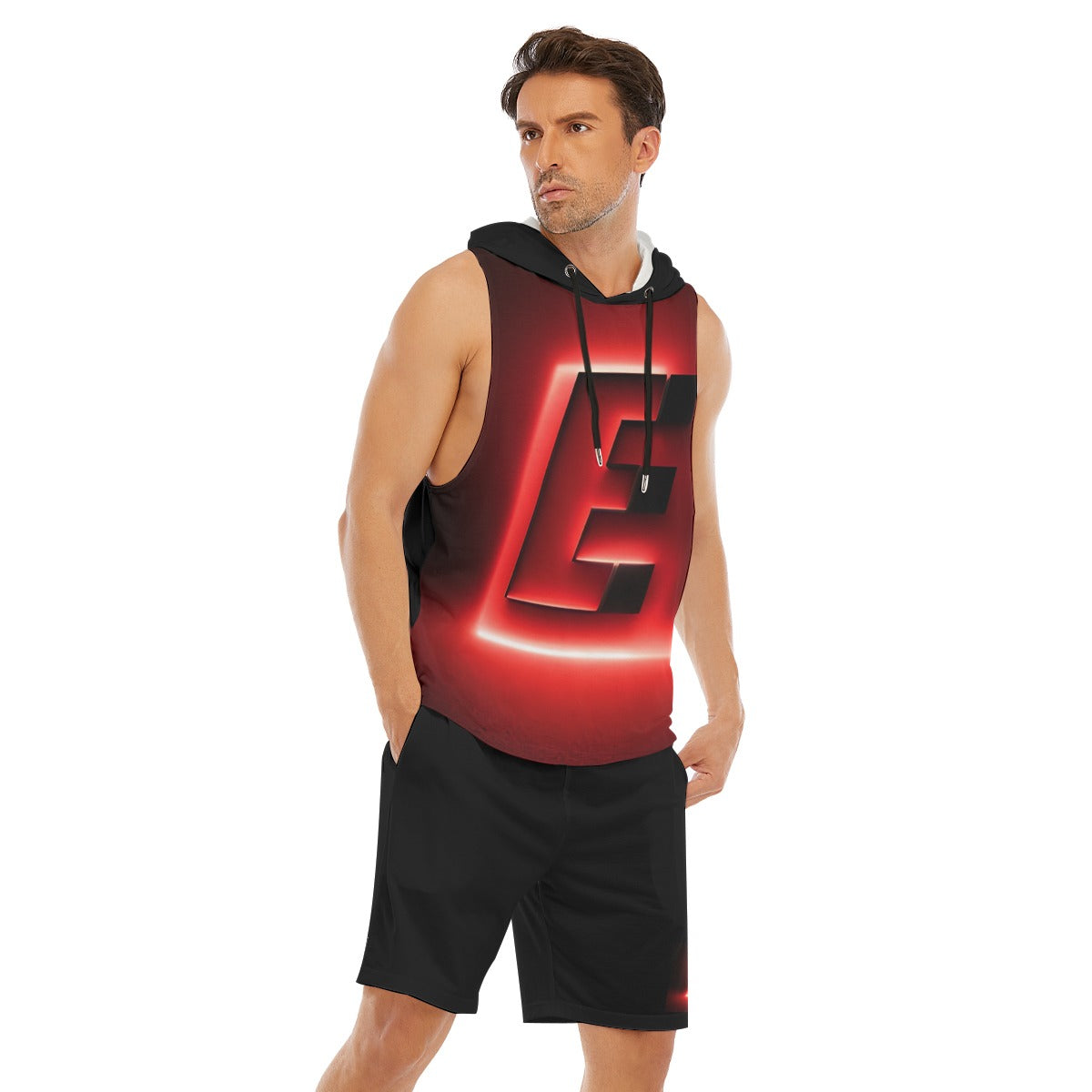 The Elite Experience
 Men's Sleeveless Vest And Shorts Set (Red)