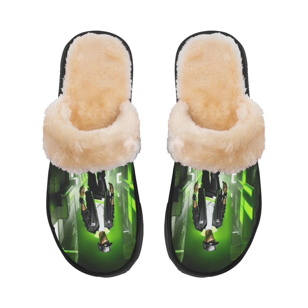 The Elite Experience: Nefelibata Women’s Plush Slippers (Lime Green)