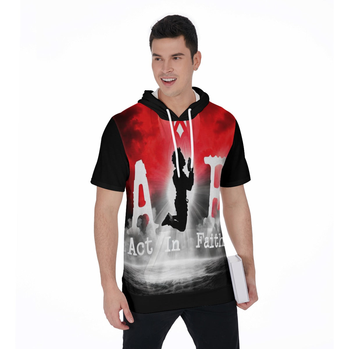 All-Over Print Men's Short Sleeve Hoodie T-Shirt