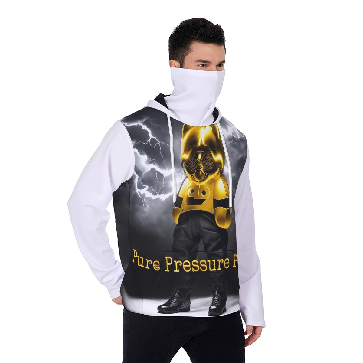 All-Over Print Men's Pullover Hoodie With Mask