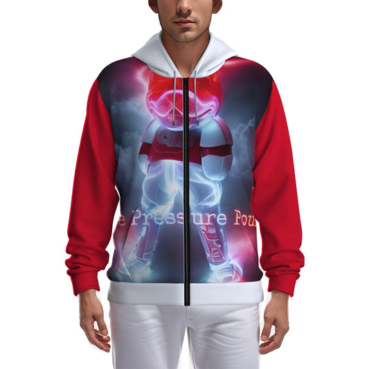 All-Over Print Zip Up Hoodie With Pocket