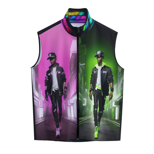 All-Over Print Men's Stand-up Collar Vest