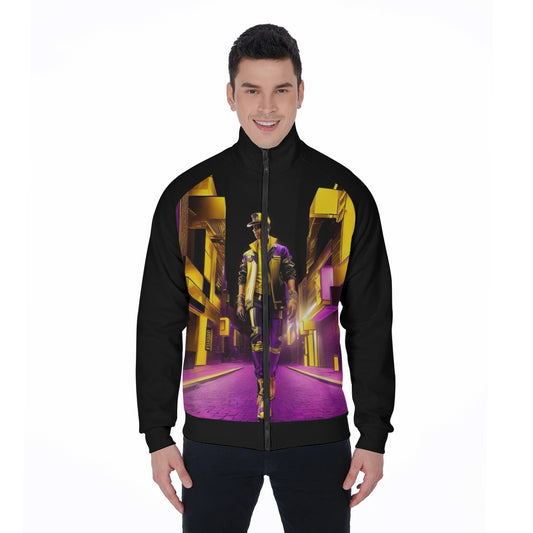 All-Over Print Men's Stand Collar Jacket