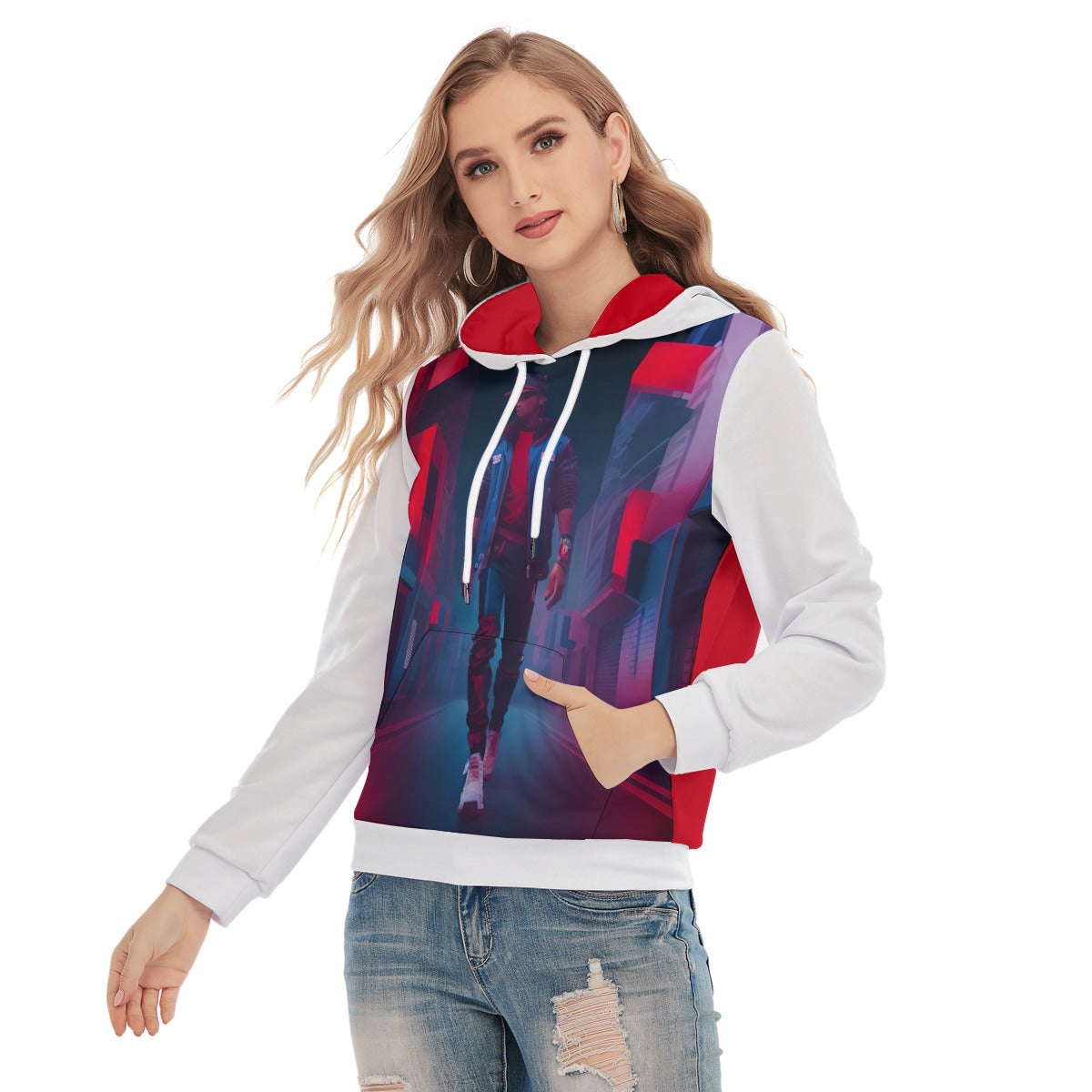 All-Over Print Women's Slim Pullover Hoodie