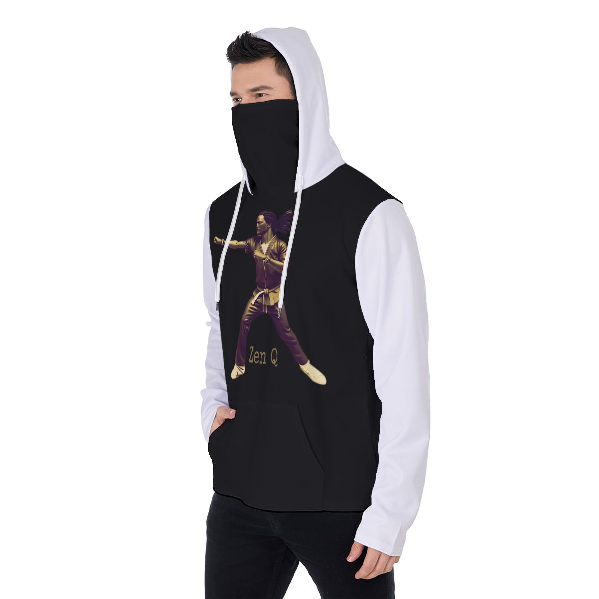 Zen Q
 Men's Pullover Hoodie With Mask