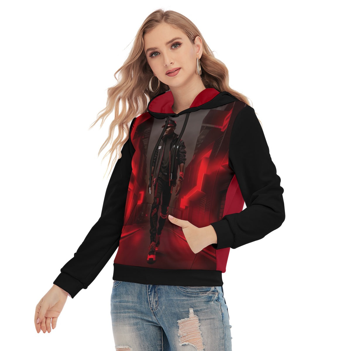 All-Over Print Women's Slim Pullover Hoodie