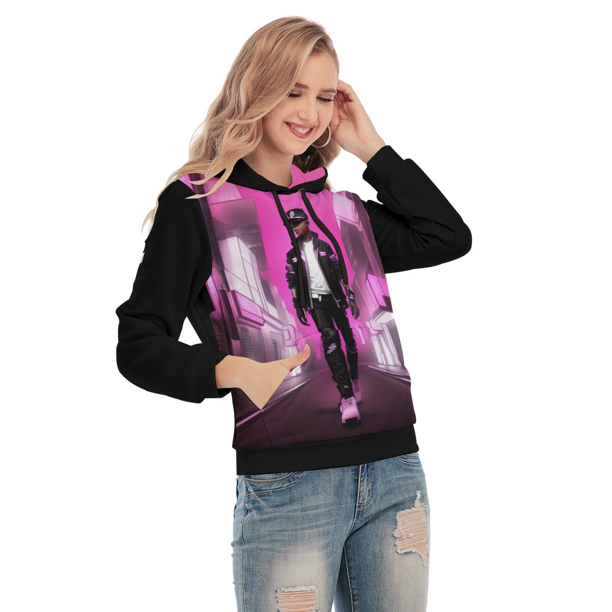 All-Over Print Women's Slim Pullover Hoodie