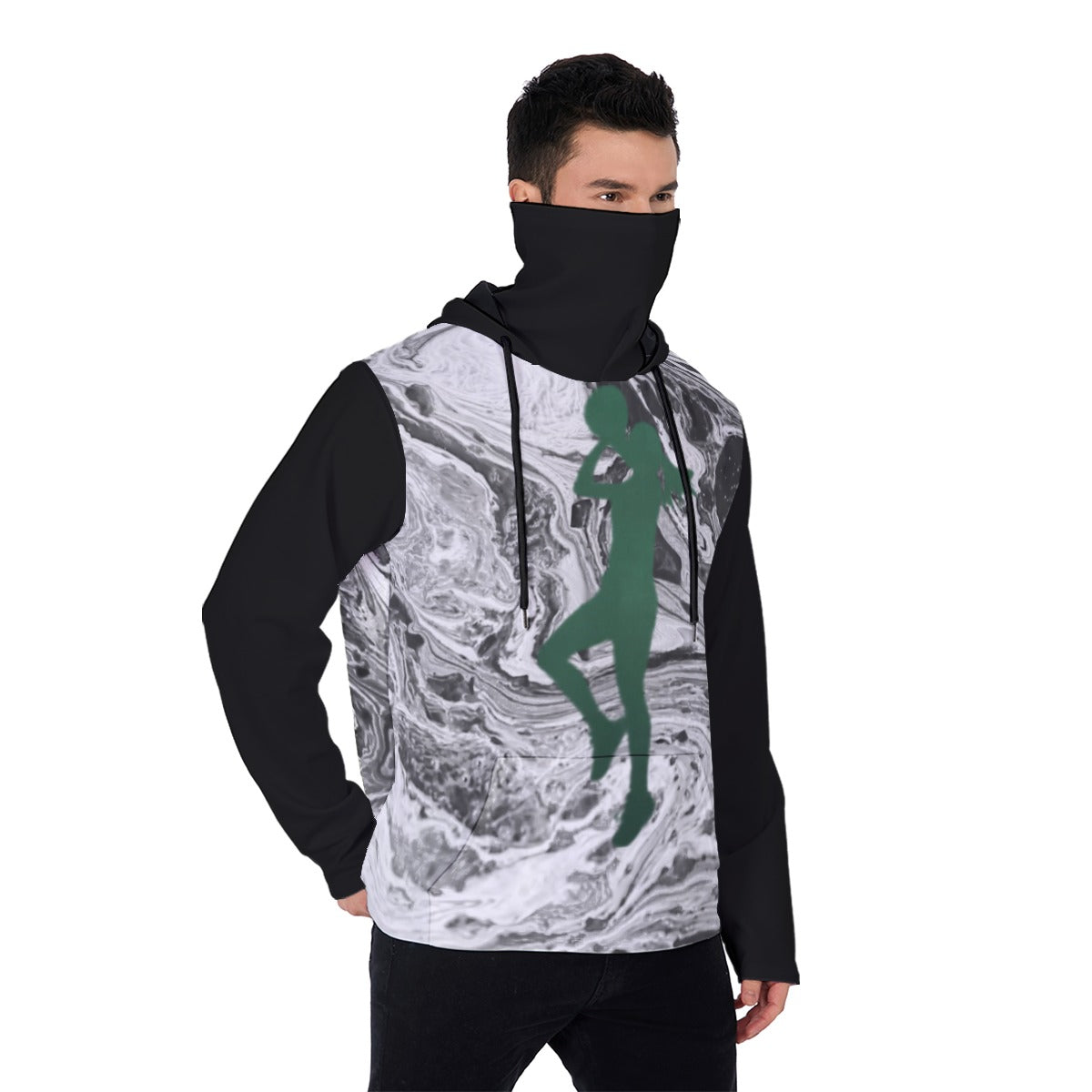 PG Yergey: Men's Heavy Fleece Hoodie With Mask (Green)